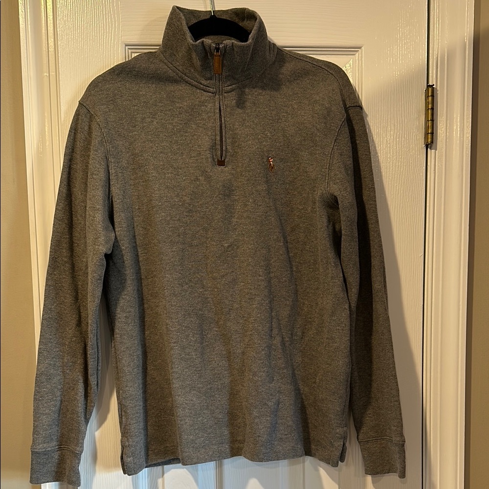 Polo by Ralph Lauren Men's Grey Quarter-Zip Sweater